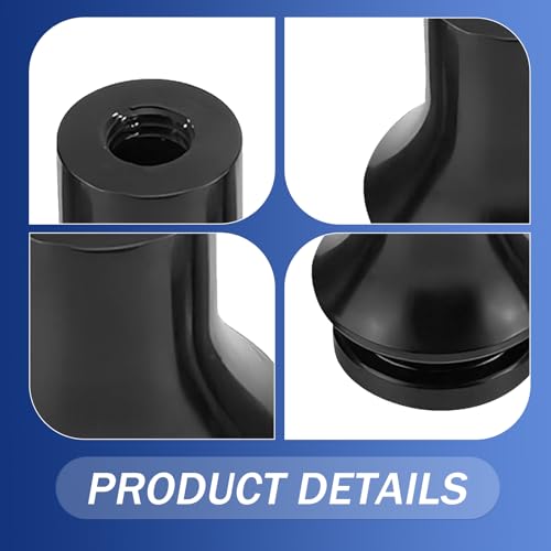 Gseigvee Pack-1 Car Gear Lever Connector, 1.22\" x 1.14\" Waterproof Metal Manual Vehicle Gear Shifter Lever Adapter Accessory, M12 x 1.25 Shift Knob Boot Retainer, Compatible with Subaru Ford (Black)