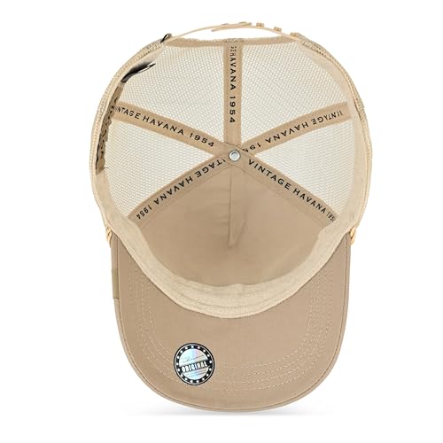 VINTAGE HAVANA Trucker Hats Women | Mesh Adjustable Snapback Hat | Men & Women Cute Trendy Fashion Baseball Cap One Size Beige/Pearl