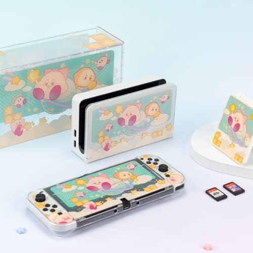 YOCORE Silicone Faceplate Skin Cover for Switch OLED Charging Dock, Soft Anti-Scratch Hard Slim Sleeve Pad for Switch OLED Dock, DIY Replacement Housing Shell for Switch OLED Dock - Cute Kirby