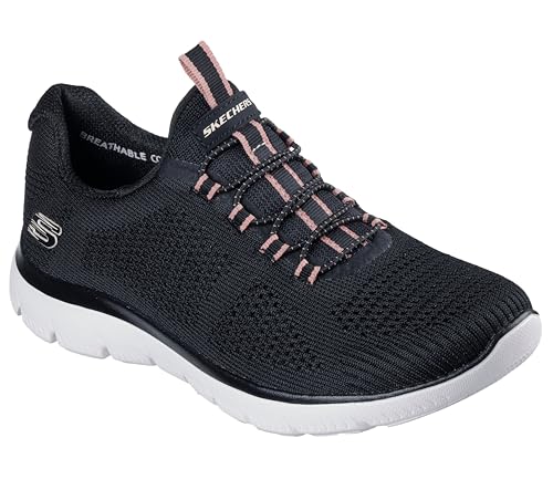 Skechers Womens SUMMITS BLACK PINK SHOES 38.5 EU