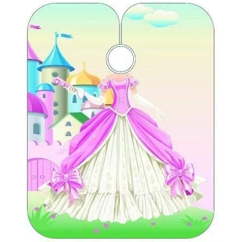 GLAMSA Vintage Barber Pole - Child - Hairdressers Cape - Barbers Use - Ideal For Home And Salon Use - Anti-Static - Lightweight - Universal Size - Different Designs - Children cape (PRINCESS) Cover