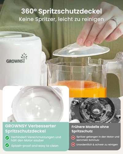 Grownsy Babynahrungszubereiter mit Dampfkorb – Dampfgarer, Mixer & Sterilisator in einem Gerät, BPA-frei, für gesunde hausgemachte Babynahrung, BPA-frei