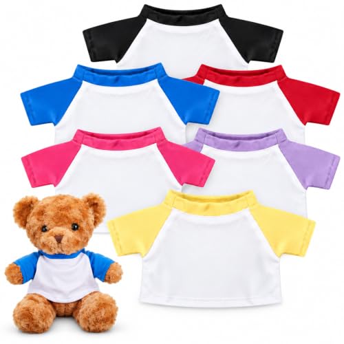 Civaner 6 Pcs Teddy Bear Shirts Raglan Sleeve for 12-16 in Stuffed Animal