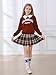Yhnslsf Girls Outfits Size 10-12 Fall Winter Girl Clothes 2 Piece Brown Preppy Letter Print Long Sleeve Sweatshirt Plaid Skirt Sets Holiday Dresses for Kids Size 11 Teen Fashion College Style Suits