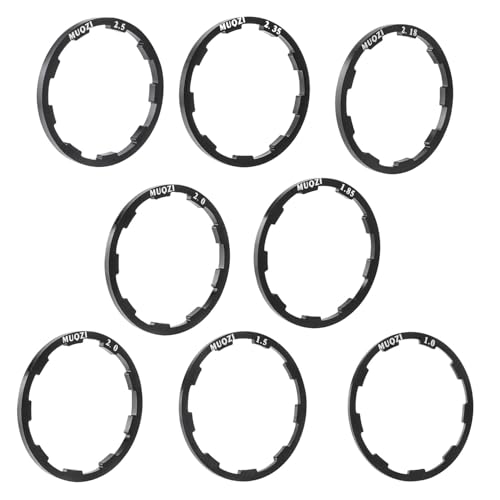 XINXINGDINGSHENG 8 Pcs Flywheel Gasket, Cassette Flywheel Hub Spacer, Aluminum Alloy Bicycle Hub Washer, Freewheel Washer Spacer for Mountain Road Bike