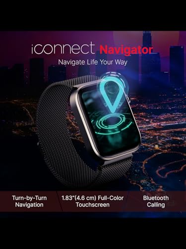 Image of TIMEX iConnect Navigator 1.83 inch(4.6cm) Display with Turn By Turn Navigation & BT Calling Smartwatch for Unisex - TWIXW904T