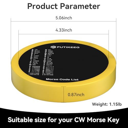 Image of PUTIKEEG Morse Code Round Table Key morse code List Learning Shortwave Radio (Yellow)