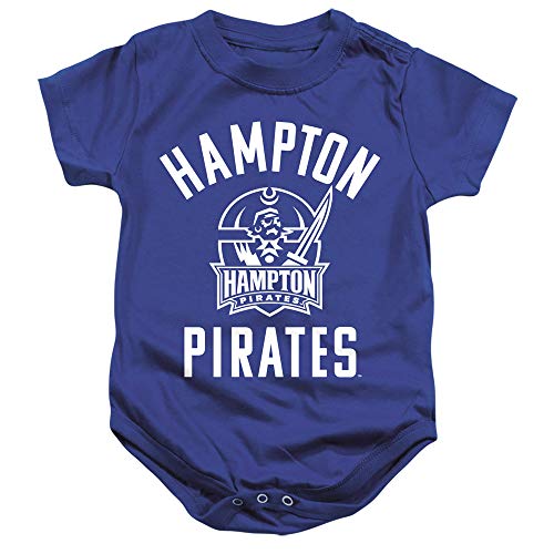 Hampton University Official One Color Pirates Logo Unisex Infant Snap Suit for Baby, Royal Blue, Medium