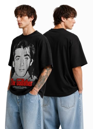 Image of Darkbuck The Godfather - Sanjay Dutt Graphic Print Oversized Black T-Shirt for Men and Women | Dropshoulder tee