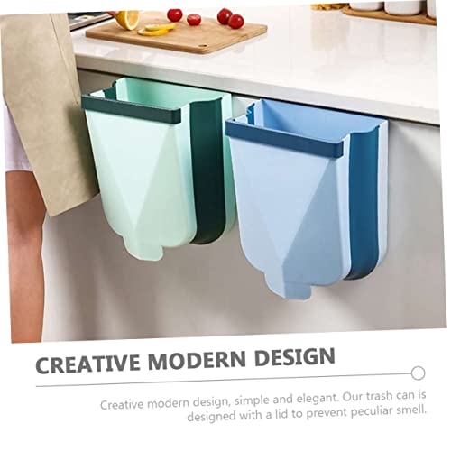 Caneca de basura rectangular azul para cocina y oficina miniatura 6