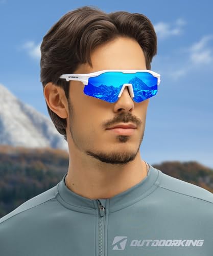Image of Sport Polarized Sunglasses for Men and Women, Stylish and Lightweight Cycling Sunglasses with UV400 Protection
