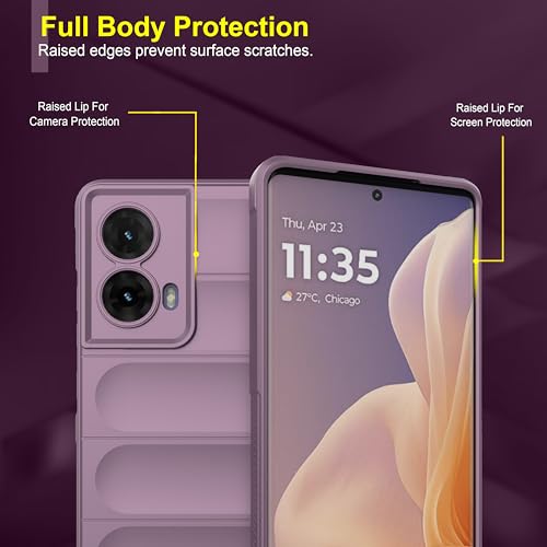 Image of amazon basics Back Case Cover for Motorola Moto G85 5G | Compatible for Motorola Moto G85 5G Back Case Cover | Liquid Silicon Magic with Camera Protection | Lavender