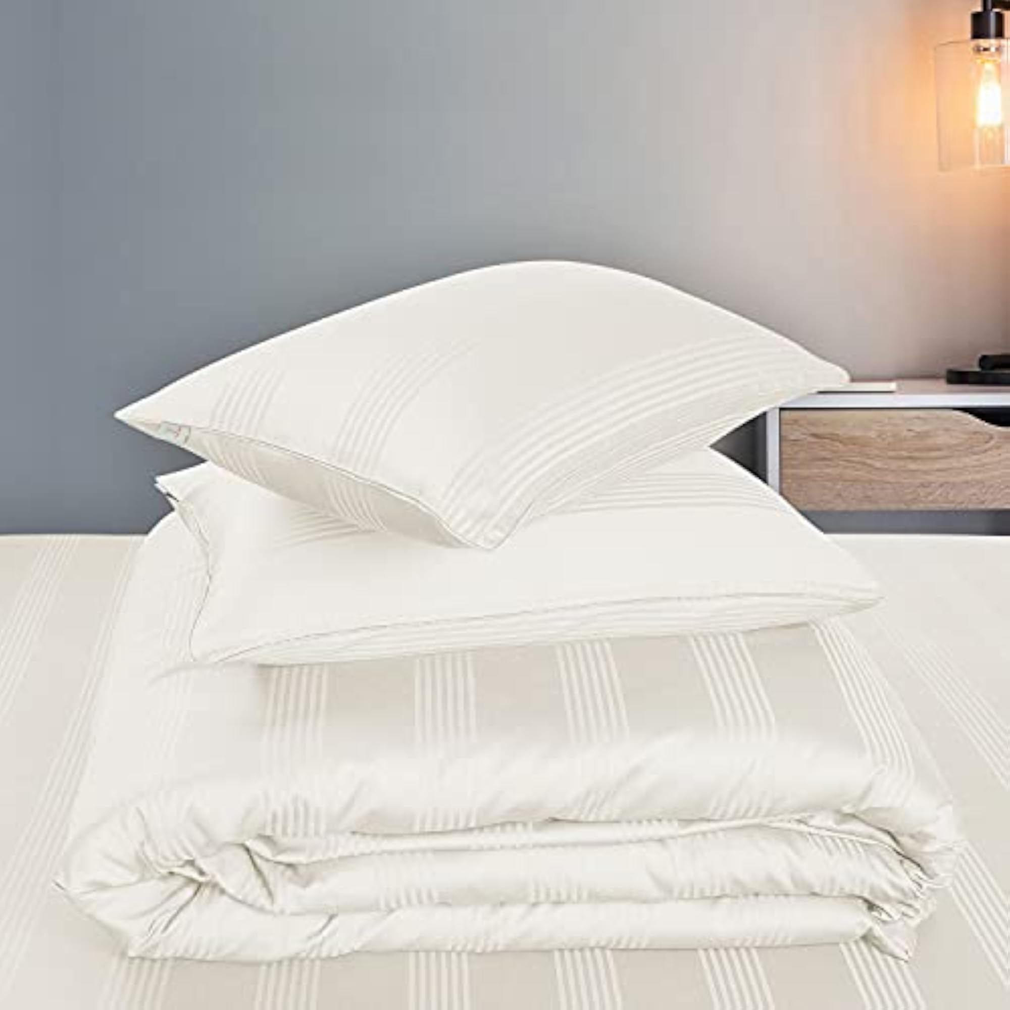 Cotton Striped Design Duvet Cover, Single Size