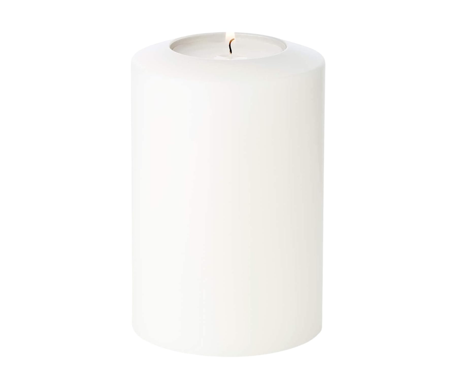 Edzard White Tealight Holder, Permanent Candle Cornelius Pine, Height 6 In, Diameter 4 In, Suitable For Maxi Tea Lights, Heat Resistant Up To 90°C