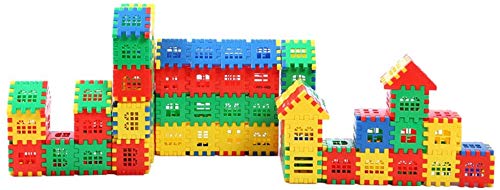 DEJUN Building Blocks Tiles Construction and Connect Toy Sets, Educational Building Toys Building Sets, Develops Kids Imagination, Interlocking Solid for Preschool Toddlers Girls and Boys (66 PCS)