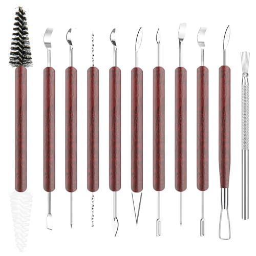 11PCS Clay Sculpting Tools Kit, Polymer Clay Tools for Pottery, Double-Head Ceramics Tool for Carving, Air Dry Clay, Pottery Kiln, Pottery Wheel, Shaping, Molding, Modeling, Adults, Students, Supplies