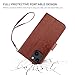Bocasal for iPhone 13 Wallet Case Compatible with MagSafe Wireless Charging, RFID Blocking Magnetic Leather Case with Card Slots Holder Kickstand Detachable Wrist Strap 6.1 Inch (Brown)