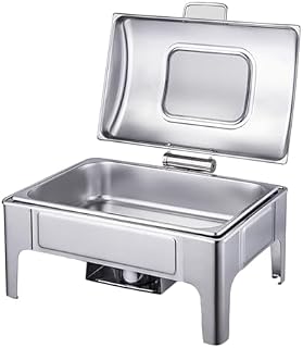 Chafing Dish Set mit transparenten Deckeln, Serviertabletts für Speisenwärmer, ideal für Catering, Partys, Veranstaltungen und Buffets, 4 Stück