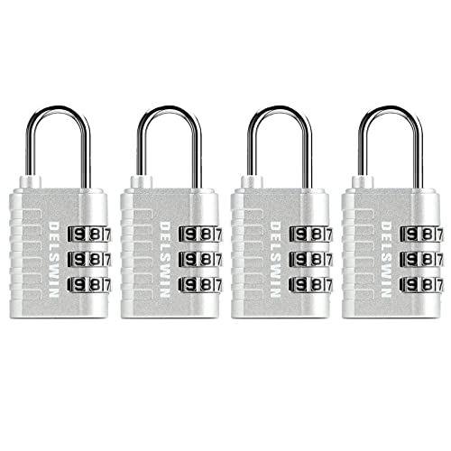 3-Digit Small Combination Lock For Locker - 4Pack Resettable Luggage Locks For Travel Backpack Suitcase - Gym Employee Locker Lock Combo Padlock #TOP21