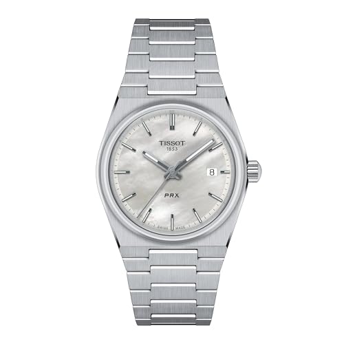 Tissot Męski analogowy zegarek kwarcowy z paskiem ze stali nierdzewnej T1372101111100, szary, Nowoczesny