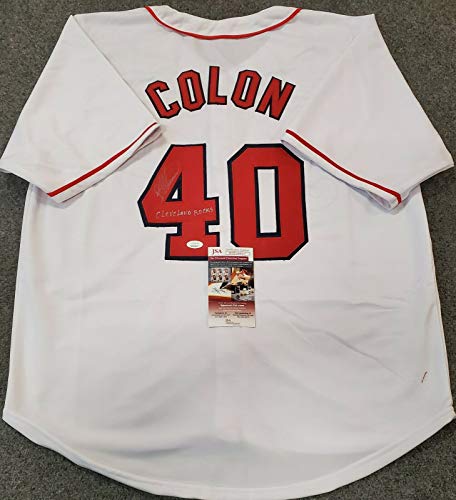 CLEVELAND INDIANS BARTOLO COLON AUTOGRAPHED INSCRIBED JERSEY JSA COA
