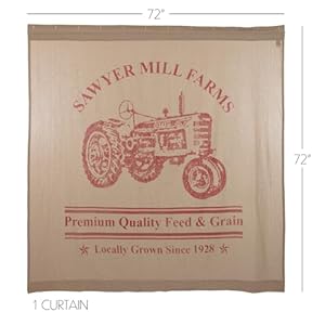 Vhc brands sawyer mill red farmhouse living textured fabric shower curtain for bath 72×72  urban country home decor