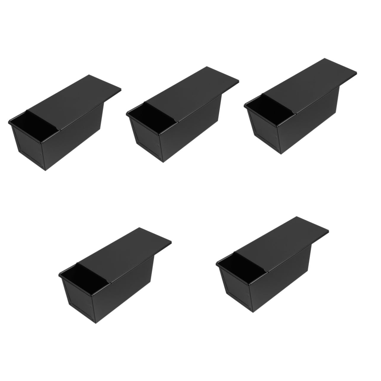 MAGICLULU 5piezas Molde De Pan Antiadherente Con Tapa Para Hornear Tostadas Caja De Horno Reutilizable Para Pan Para Cocinas y Reuniones Familiares