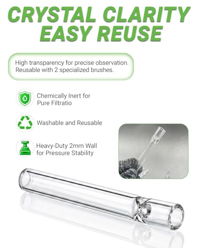 Image of 10 Pcs Borosilicate Glass Tubes 4 Inch (10 cm), Thick Glass Blowing Tubes, 2mm Wall Heat Resistant for Lab Experiments DIY Projects Industrial Use, Acid Alkali Resistant, Transparent