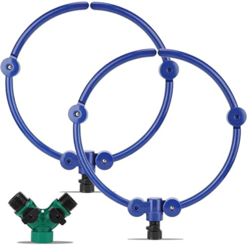 Lawnoval Confezione da 2 annaffiature regolabili per albero con irrigatori rotondi da 33 cm, irrigazione profonda di alberi, fiori e arbusti, 2 pezzi in blu