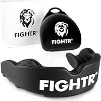 FIGHTR® Premium Mundschutz - ideale Atmung & leicht Anpassbar | Sport Zahnschutz für Boxen, MMA, Muay Thai, Hockey & Kampfsport | inkl. Hygiene Box (All Black, 1 Set)