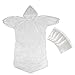Foxnovo 5pcs Disposable Raincoats with Hat Cap for Outdoor Travel (Clear)