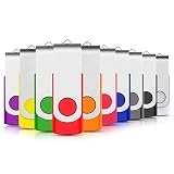 Cle USB 4Go Lot de 10 Pivotant 2.0 Clé USB Cles USB Originale Stockage Carte Mémoire Flash Drive Stylo Lecteur (10 Couleurs 4GB*10PCS)