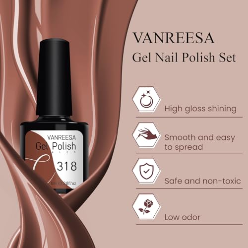 VANREESA 60 PCS Gel Nail Kit with 48W U V Lamp 36 Colours All Seasons Gel Nail Polish Set with Lamp Starter Kit Pink Red Brown Gels Polish Set with Base and Top Coat Manicure Salon Gifts for Women - Image 6