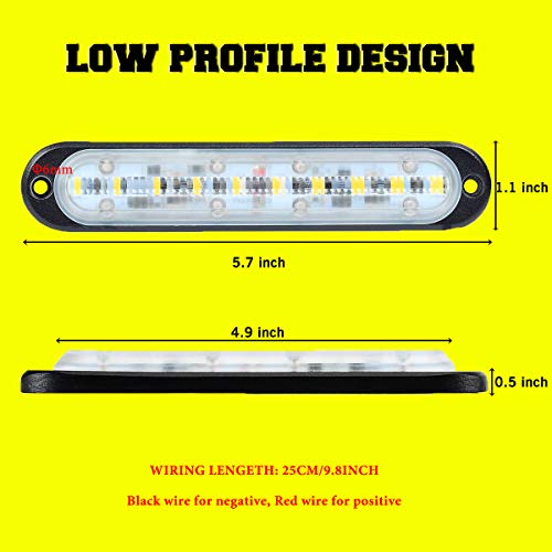 Chelhead 12V Mini Led Light Bars 5.7 Inch 6500K White Bumper Fog Bars Backup Daytime Running Lights 24V Trucks Side Marker Indicator Lighting Compatible With Atv Suv Jeep Boat Motor 4X4 Ford F150 #TOP3