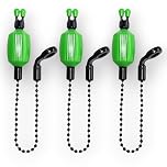 TJR Tackle 3 x Pro Ace II Bite Indicators Bobbins Short 14cm Chain For Fishing Bite Alarms 3 colour options (Green)
