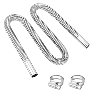 Chazcool Flexible Exhaust Pipe, 120cm Heater Exhaust Pipe, Steel Clamps Bracket Gas Vent Hose Portable Silence for Air Car Heater Kit