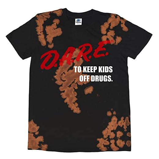 Dare Vintage Look Bleached Black Shirt D.A.R.E. Retro Tshirt 80s 90s (as1, alpha, 3x_l, regular, regular, Bleach Black, 3X)