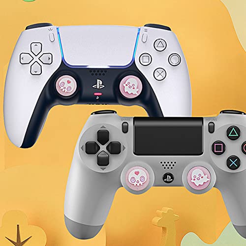 Perfectsight Cute Thumb Grip Caps For Playstation 4/5, Ps5, Ps4, Xbox Series X/S, Xbox One, Switch Pro Controller, 4Pcs Kawaii Soft Rubber 3D Analog Thumbsticks Grips Joystick Cover - Glitter Ghost #TOP3