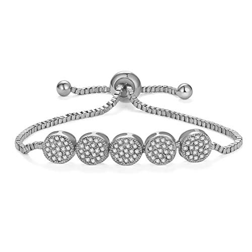 Image of Shining Diva Fashion Full Crystal Charm Stylish Gold Plated Charm Bracelet for Women