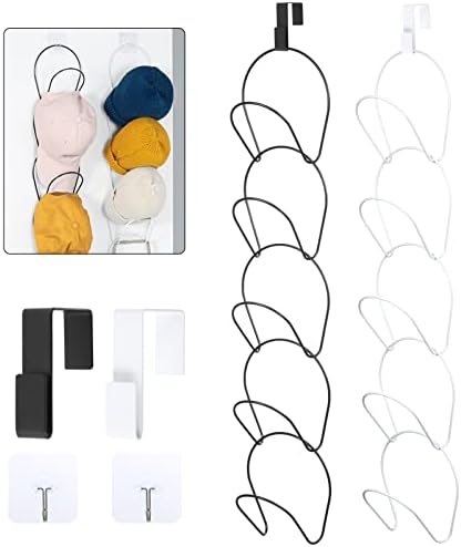 Kinsinder 10pcs Hat Racks Organisers Baseball Cap Hangers Holders Closet Hanging Display Storage Rack for Scarves Handbags Towels Clothes Ties Over Door Wall