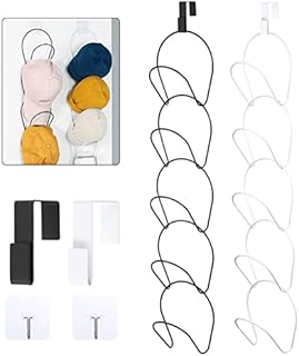 Kinsinder 10pcs Hat Racks Organisers Baseball Cap Hangers Holders Closet Hanging Display Storage Rack for Scarves Handbags Towels Clothes Ties Over Door Wall