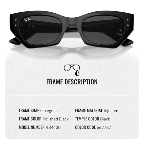 Image of Ray-Ban RB4430 ZENA BIO-BASED Square-Round Shaped Sunglasses for Men & Women with Official RAYBAN Eyewear Kit