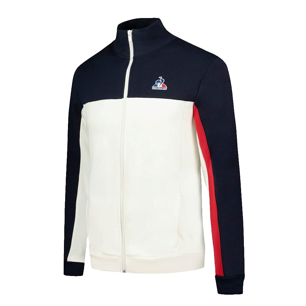 Le Coq Sportif - Sweat Zippé TRI SP FZ N°1 - Homme Coton Polyester Col Montant - Sport Lifestyle Confort Quotidien - Taille M - Bleu Écru Sky Captain Marshmallow