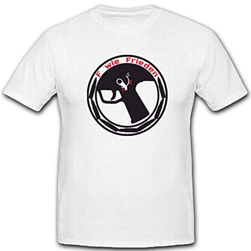 T-shirt F wie Frieden blanc grande taille XXXXXL imprimé allemand