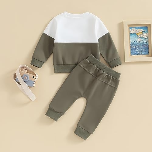 image for Kupretty Toddler Baby Boy Fall Winter Clothes Color Block Long Sleeve 