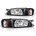 AJP Distributors Front Driving Headlights + Corner Turn Signal Bumper Lamps Black Amber Compatible/Replacement For Impreza GC8 1993 1994 1995 1996 1997 1998 1999 2000 2001 93 94 95 96 97 98 99 00 01