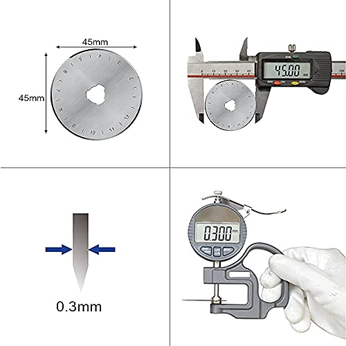 Headley Tools Rotary Cutter Blades 45mm(Pack of 15) Fits Olfa,Fiskars,Dafa,Dremel,Truecut Replacement, Quilting Scrapbooking Sewing Arts Crafts,Sharp and Durable