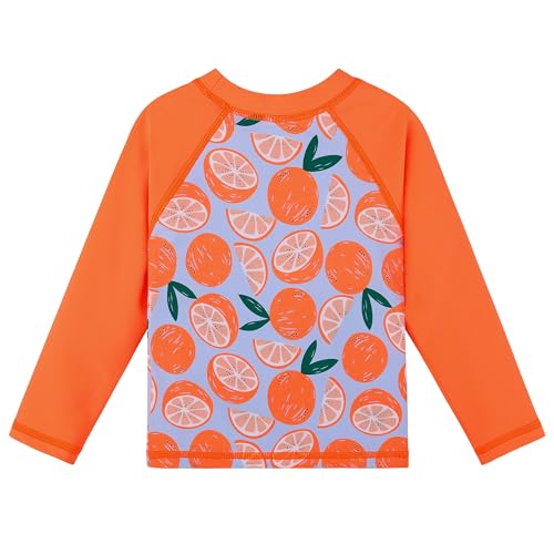 Image of XFGIRLS Girls 2-Piece Swimsuit Long Sleeve Rash Guard Set Toddler 6M-8Y | UPF 50+ blocks 98% UV, Quick-dry, Easy on /off, Bright colors stand out, Machine wash, Breathable, Beach, swim, water park