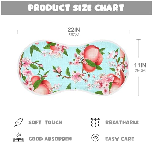 xigua Peach Fruits Baby Burp Cloths for Newborn Boys and Girls 2 Pack, Soft & Absorbent Cotton Baby Burp Cloth, Baby Washcloths, Newborn Towel, Burp Rags4