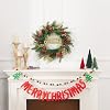 SHACOS Artificial Christmas Wreath 20 Winter Pine Wreath with Merry Christmas Sign Red Berries Christmas Balls Shinny Golden Leaves Xmas Decoration for Front Door Window Wall Holiday Indoor Outdoor